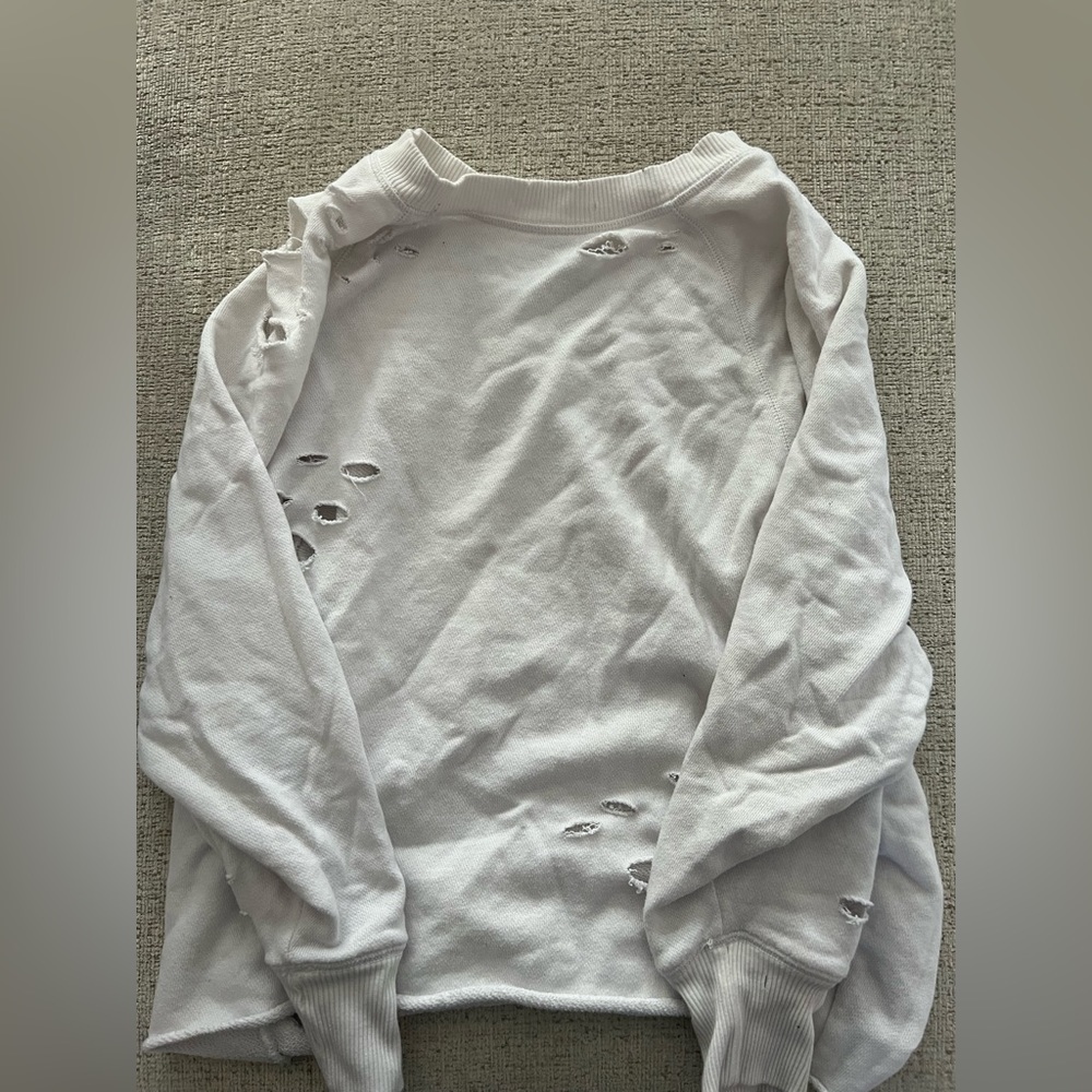 Aerie beachy white sweater with holes